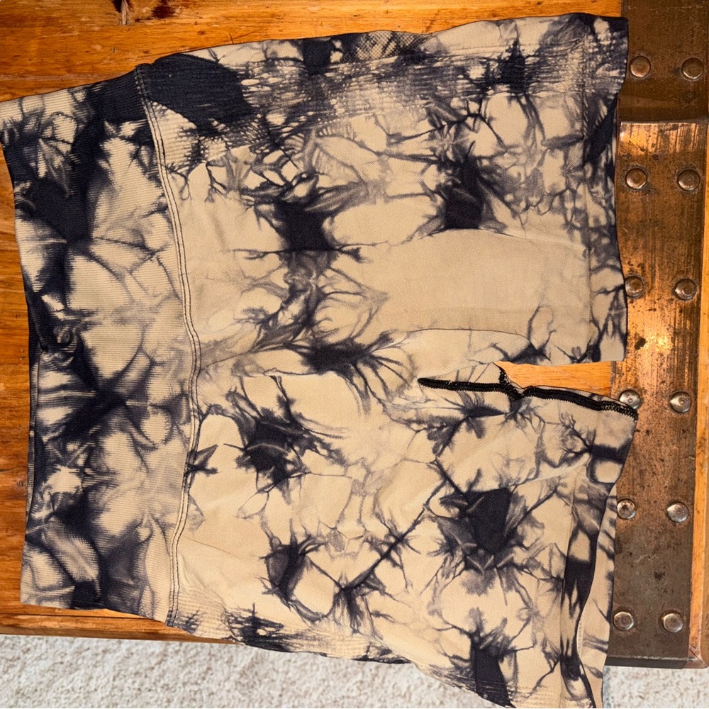 Tie-Dye Black and Cream Shorts